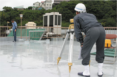 水平測定（レーザーレベル測定） 写真